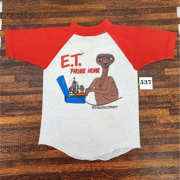 Vintage 1982 E.T. Movie Promo Extra Terrestrial Kids Tee Shirt - Picture 1 of 8